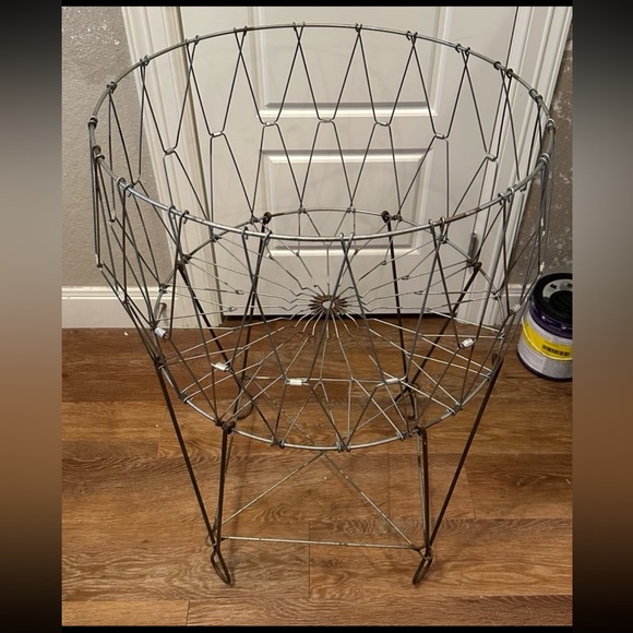 French Antique Inspired Collapsible Laundry Basket